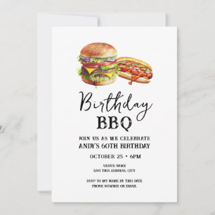 Invitation Décontractée du barbecue du 60e anniver