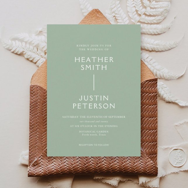 Invitation Décontractée du Mariage Sage Green (Créateur téléchargé)
