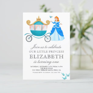 Invitation Décor de fête d'anniversaire de la princesse Cendr