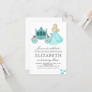 Invitation Décor de fête d'anniversaire de la princesse Cendr