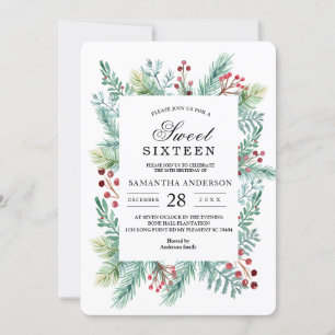 Invitation Décor de la feuille d'hiver moderne