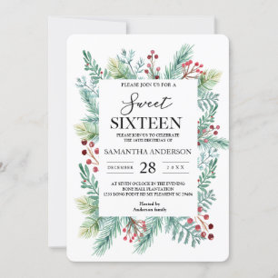 Invitation Décor de la feuille d'hiver moderne