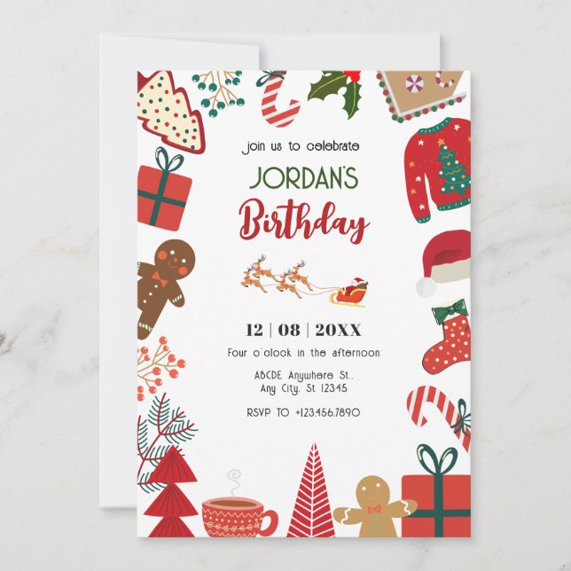 Invitation Décor de Noël fête (Devant)