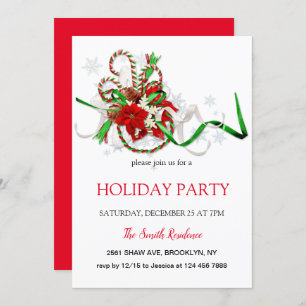 Invitation Décor du Nouvel An pop loli pop, étoile de Noël