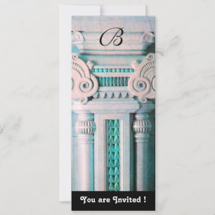 Invitation DÉCOR ÉLÉGANT, bleu bleu vert blanc noir