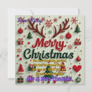 Invitation Décor festif de Noël joyeux personnalisé