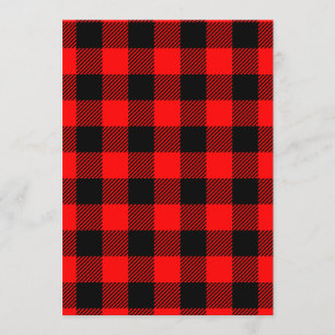 Invitation Décor Plaid de Buffalo Check Red et Black Lumberja