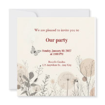 Invitation decorated with wild plant illustrations