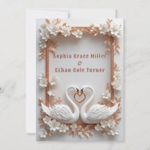 💍 Décoration de mariage Cœur de Cygne avec cadre 