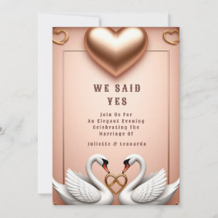 Invitation 🌸 Décoration de mariage Cygne Or Rose 💍