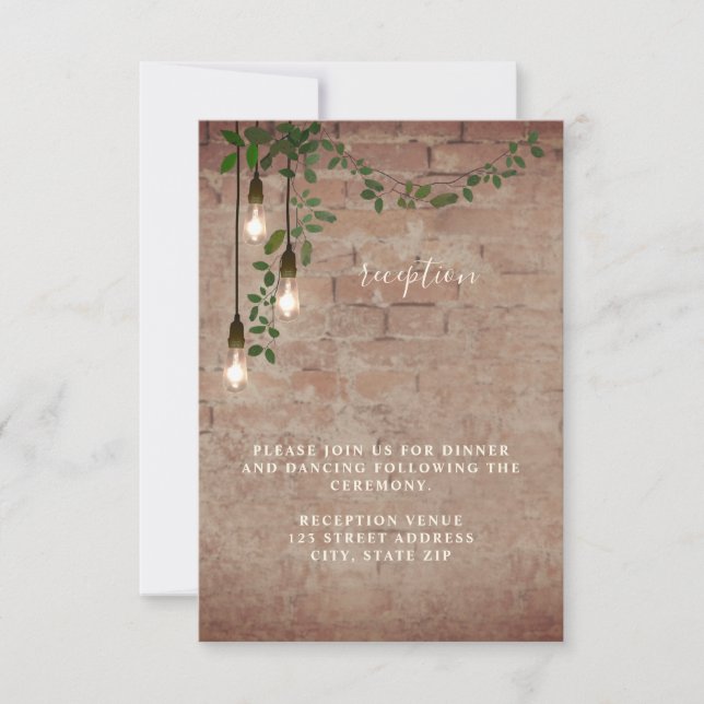 Invitation Décoration de réception de mariage avec guirlande  (Devant)