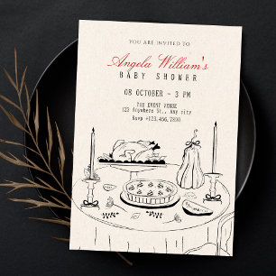Invitation Décoration de table de dîner élégante vintage pour