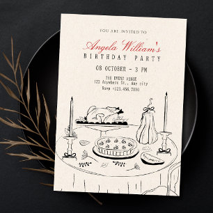 Invitation Décoration de table de dîner élégante vintage pour