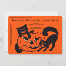 Invitation Décoration d'Halloween rétro personnalisable