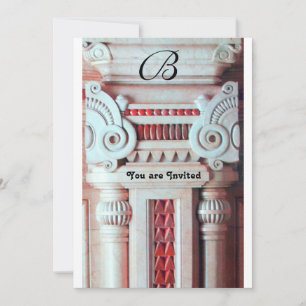 Invitation DECORATION ÉLÉGANTE ET STYLÉE, rouge blanc noir