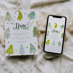 Invitation Décoration Fantaisiste de l'Arbre de Noël