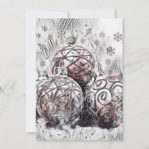 Invitation Décorations de Noël Vintage Ornements Stone Coa