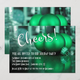 Invitation Décorations vertes de fête de Pic Cheers Party de 