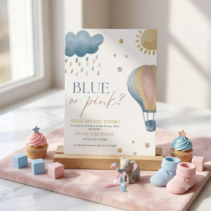 Invitation Découverte du sexe Bébé Bleu ou Rose à l'aquarelle