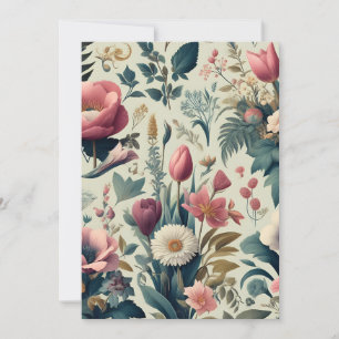 Invitation Découvrez un motif botanique floral printanier épo