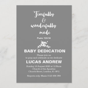 Invitation Dédication pour bébé avec une grande peur et merve