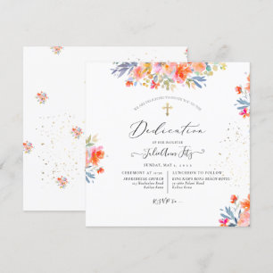 Invitation Dédication Rose d'été PixDezines Watercolor