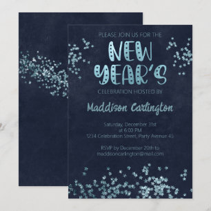 Invitation Deep Blue And Parties scintillant Stars Fête du No