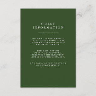 Invitation Deep Holiday Green Mariage Informations sur la cli