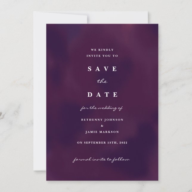 Invitation Deep Purple Enregistrer l'invitation de date (Devant)