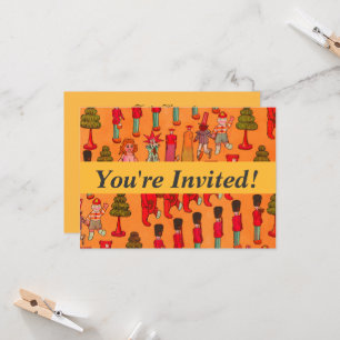 Invitation Défilé de jouets de Noël vintage 1907 Magazine Puc