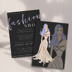 Invitation Défilé de mode de couture Vogue à l'aquarelle