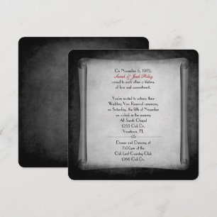 Invitation Défilement de renouvellement Vow Mariage noir