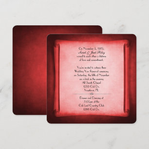 Invitation Défilement de renouvellement Vow Mariage rouge