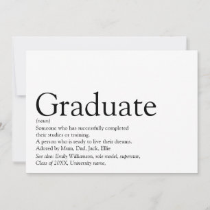Invitation Définition de diplômé moderne Fête de fin d'études