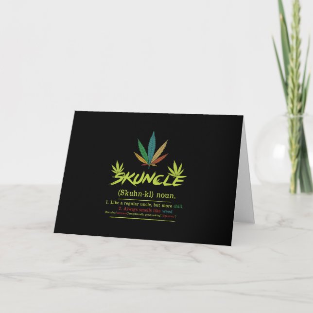 Invitation Définition Tonton Fumeur de Marijuana Drôle (Devant)