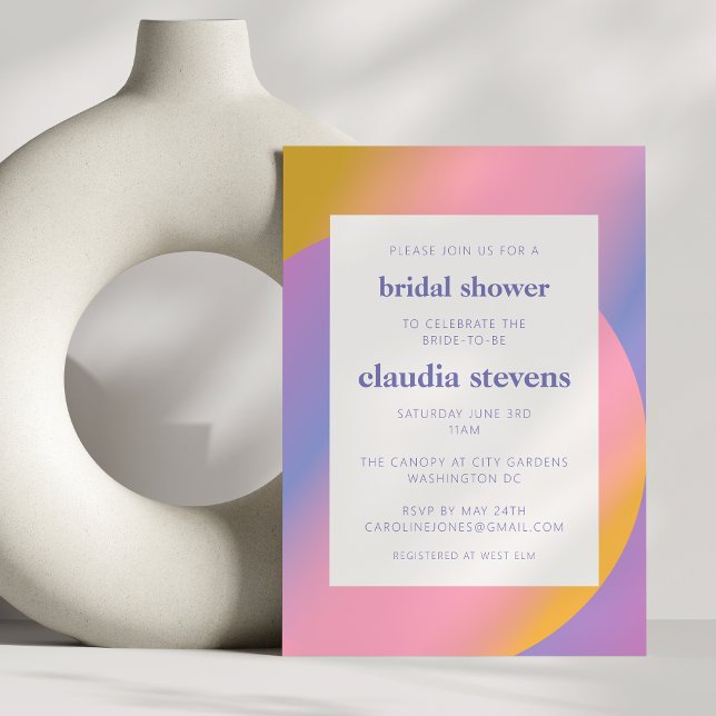 Invitation Dégradé rose violet super | FÊTE DES MARIÉES (Créateur téléchargé)