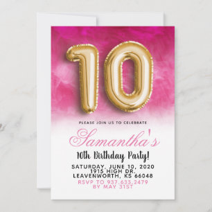 Invitation dégradée pour 10e anniversaire
