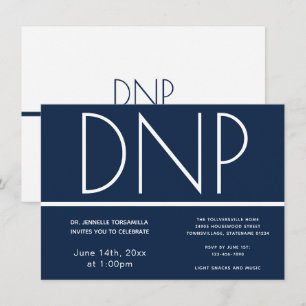 Invitation Degré DNP Blue White Graduation Party