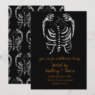 Invitation Déguisement de dessin de squelette pour Halloween