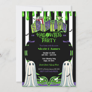 Invitation Déguisement de fantôme Halloween Slime Vert Soirée