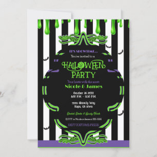 Invitation Déguisement de fantôme Halloween Slime Vert Soirée
