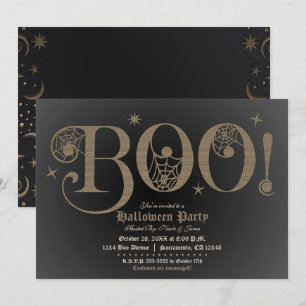 Invitation Déguisement de fête d'Halloween élégant rustique m