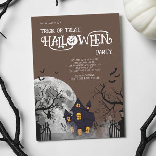 Invitation Déguisement de fête d'Halloween pour enfants marro