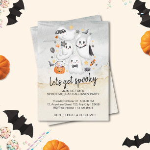 Invitation Déguisement Mignon Fantôme Citrouille Halloween