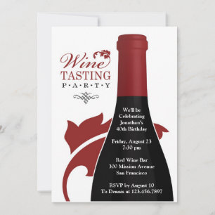 Invitation Dégustation de vin Anniversaire Fête Appartement I