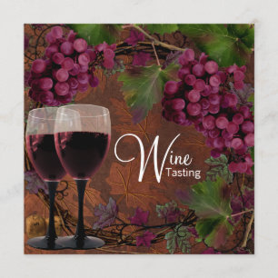Invitation Dégustation de vin de raisins rouges et verts vint