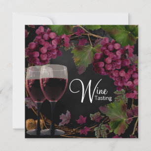 Invitation Dégustation de vin de raisins verts rouges vintage
