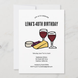 Invitation Dégustation de vin et de fromage Anniversaire Kraf