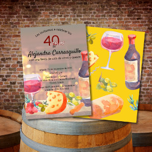 Invitation Dégustation de vin et de fromage Spanish Chic 40e 