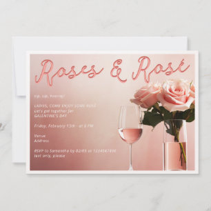 Invitation Dégustation de vin rosé et roses Fête de la Galent